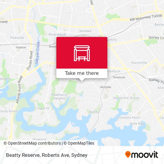 Beatty Reserve, Roberts Ave map