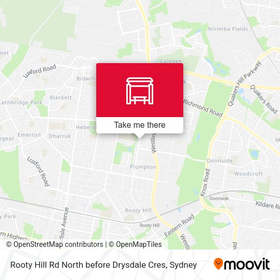 Rooty Hill Rd North before Drysdale Cres map