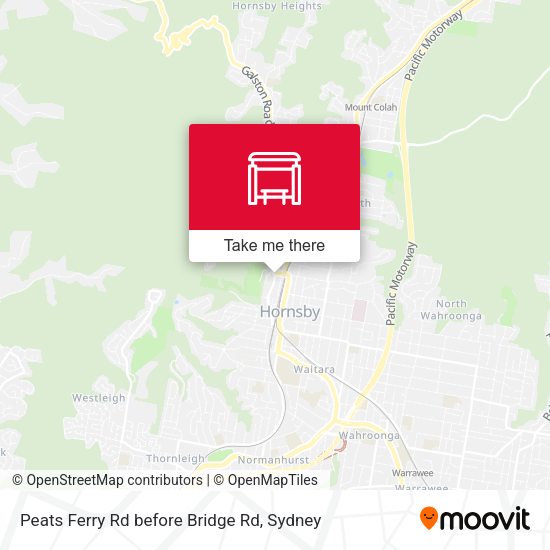 Peats Ferry Rd before Bridge Rd map