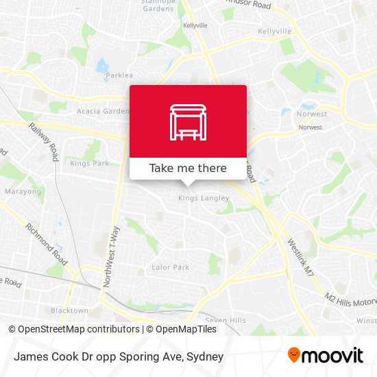 James Cook Dr opp Sporing Ave map