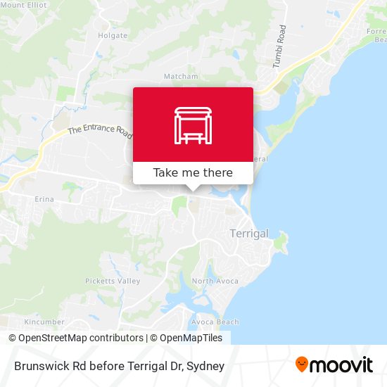 Brunswick Rd before Terrigal Dr map