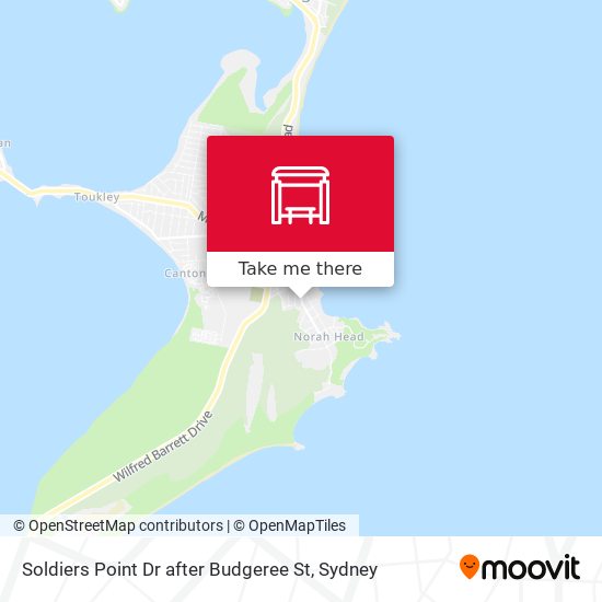 Soldiers Point Dr after Budgeree St map