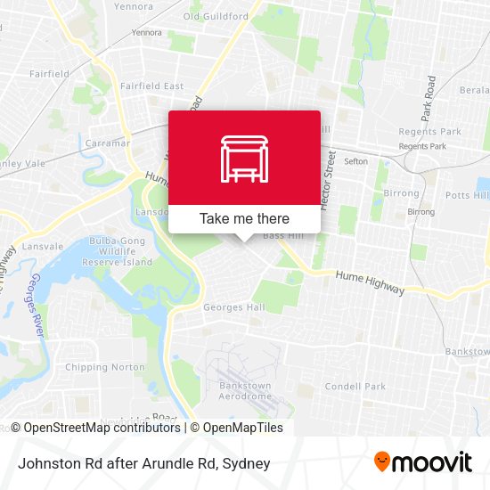 Johnston Rd after Arundle Rd map