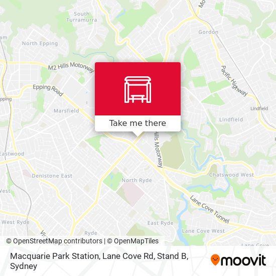 Mapa Macquarie Park Station, Lane Cove Rd, Stand B