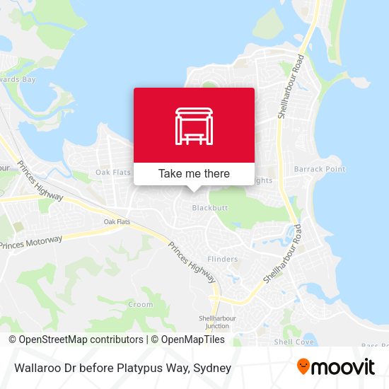 Wallaroo Dr before Platypus Way map