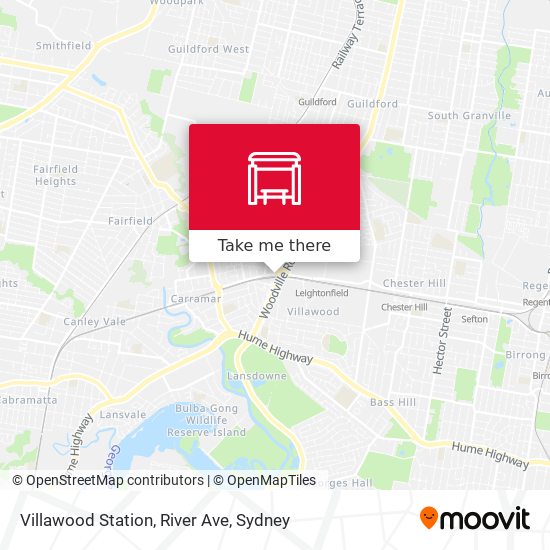 Villawood Station, River Ave map