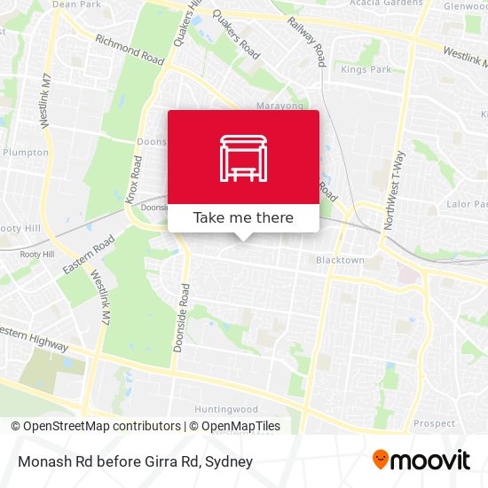 Monash Rd before Girra Rd map