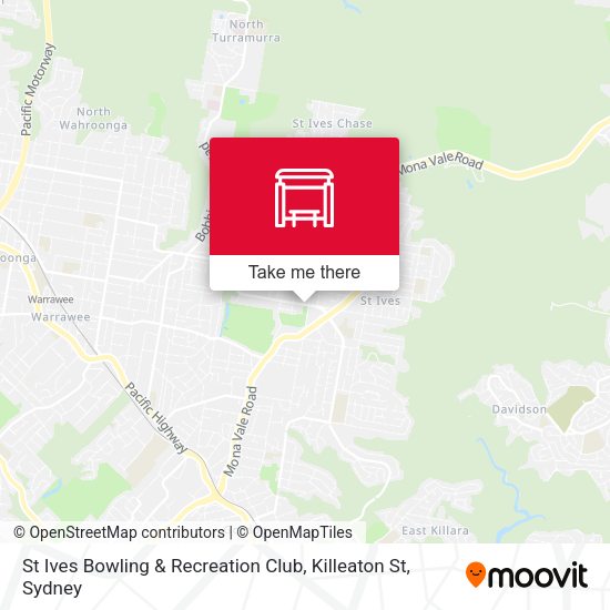 St Ives Bowling & Recreation Club, Killeaton St map