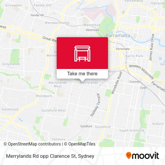 Merrylands Rd opp Clarence St map