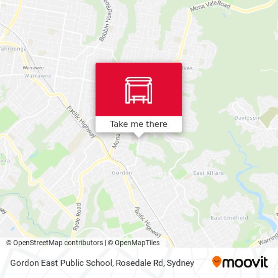 Gordon East Public School, Rosedale Rd map