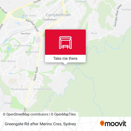 Greengate Rd after Merino Cres map