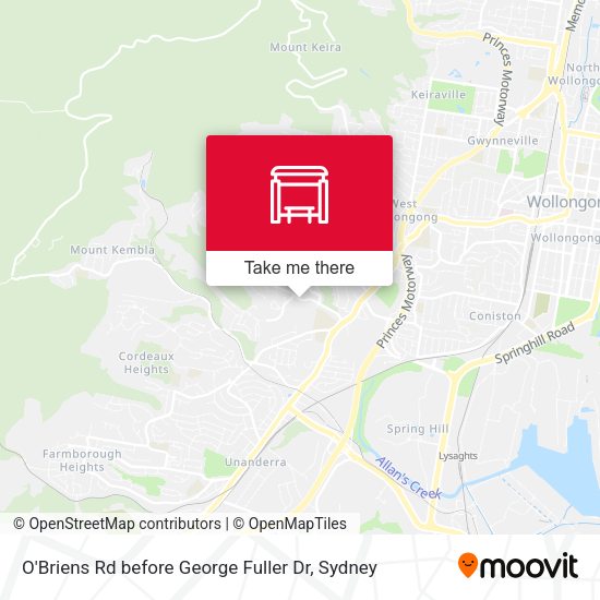 O'Briens Rd before George Fuller Dr map