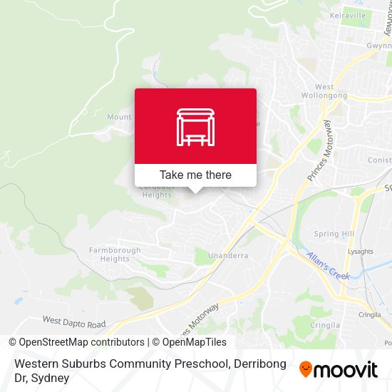 Western Suburbs Community Preschool, Derribong Dr map