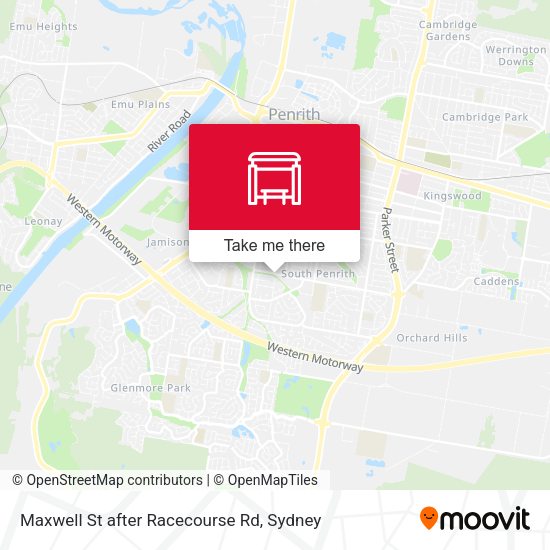 Maxwell St after Racecourse Rd map