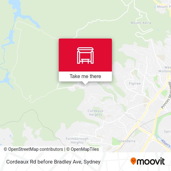Cordeaux Rd before Bradley Ave map