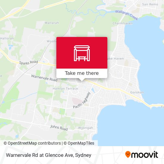 Warnervale Rd at Glencoe Ave map