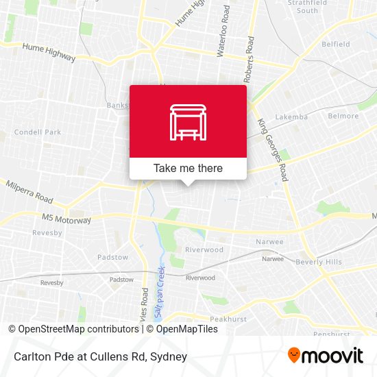 Carlton Pde at Cullens Rd map