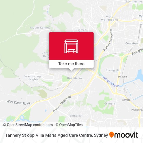 Tannery St opp Villa Maria Aged Care Centre map