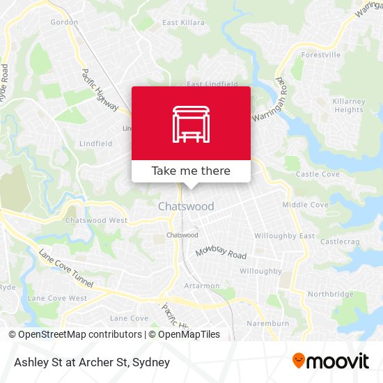 Ashley St at Archer St map