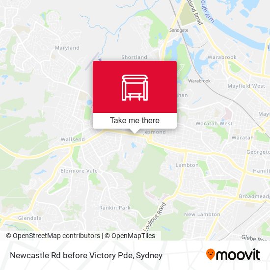 Newcastle Rd before Victory Pde map