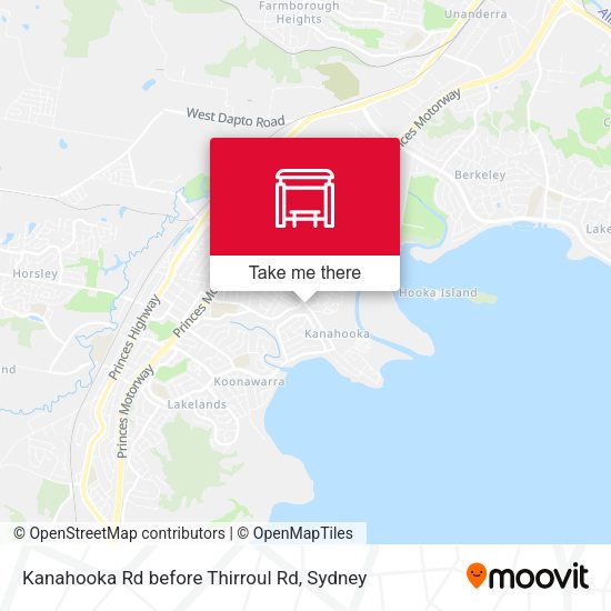 Kanahooka Rd before Thirroul Rd map