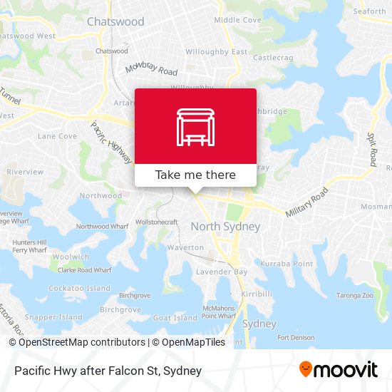 Pacific Hwy after Falcon St map