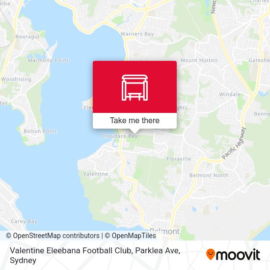 Valentine Eleebana Football Club, Parklea Ave map