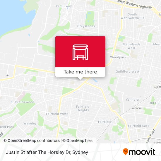 Justin St after The Horsley Dr map