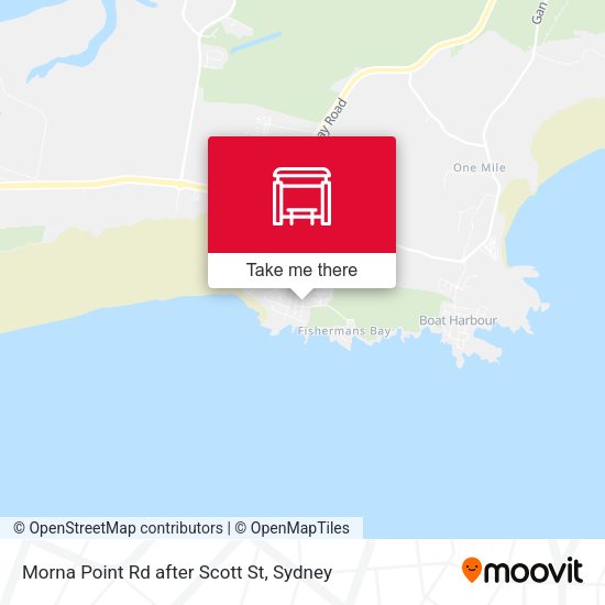 Morna Point Rd after Scott St map