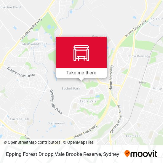 Epping Forest Dr opp Vale Brooke Reserve map