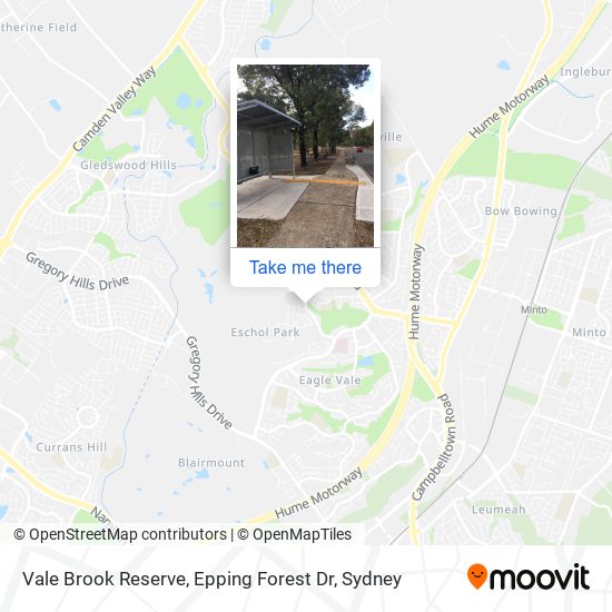 Vale Brook Reserve, Epping Forest Dr map