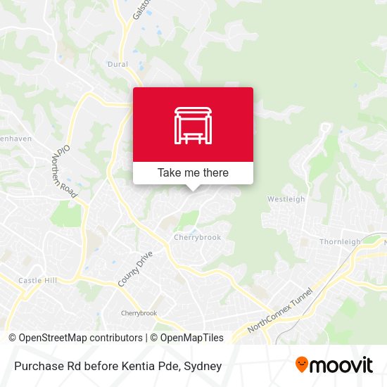 Purchase Rd before Kentia Pde map