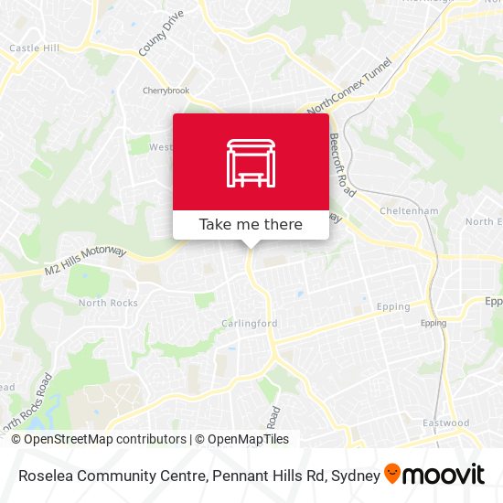 Roselea Community Centre, Pennant Hills Rd map