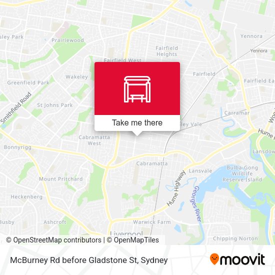 McBurney Rd before Gladstone St map