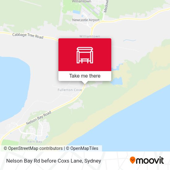 Nelson Bay Rd before Coxs Lane map