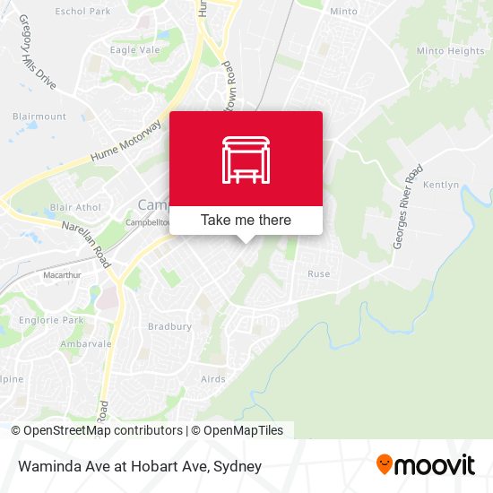 Waminda Ave at Hobart Ave map
