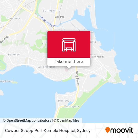 Cowper St opp Port Kembla Hospital map