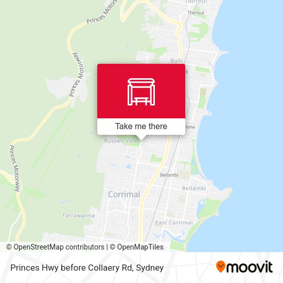 Princes Hwy before Collaery Rd map