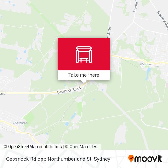 Cessnock Rd opp Northumberland St map