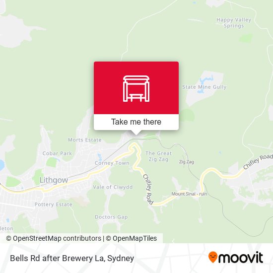 Bells Rd after Brewery La map