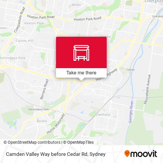 Camden Valley Way before Cedar Rd map