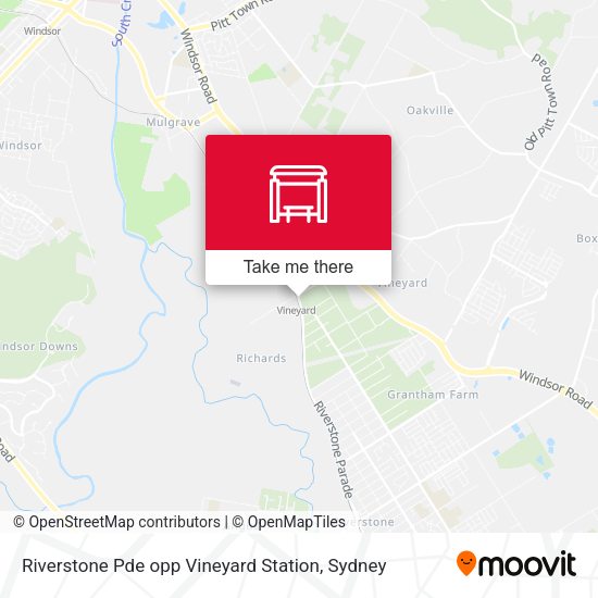 Riverstone Pde opp Vineyard Station map