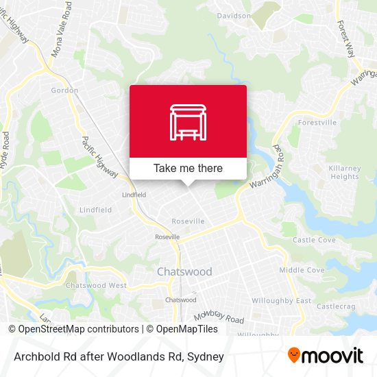 Archbold Rd after Woodlands Rd map