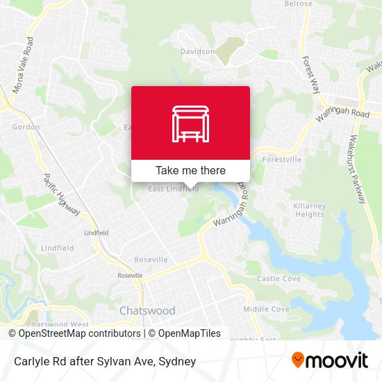 Carlyle Rd after Sylvan Ave map