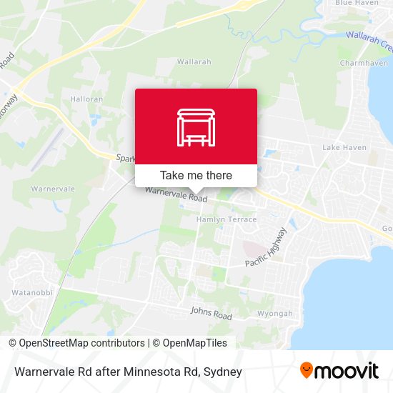 Warnervale Rd after Minnesota Rd map