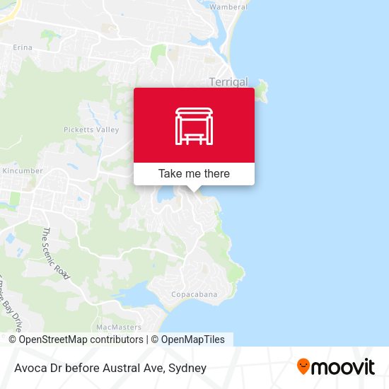 Avoca Dr before Austral Ave map