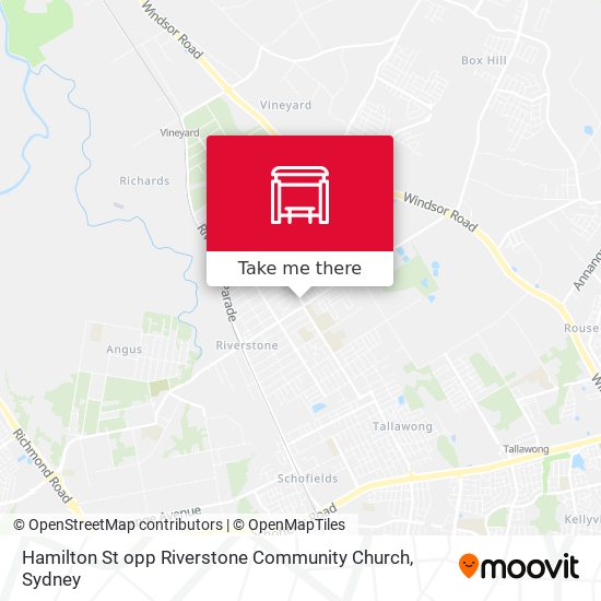 Hamilton St opp Riverstone Community Church map