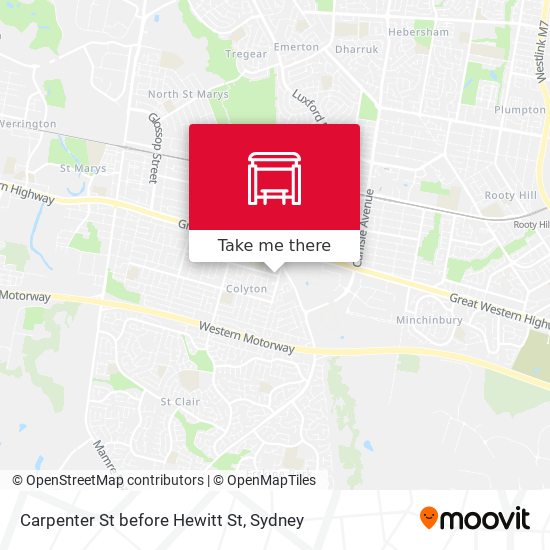 Carpenter St before Hewitt St map