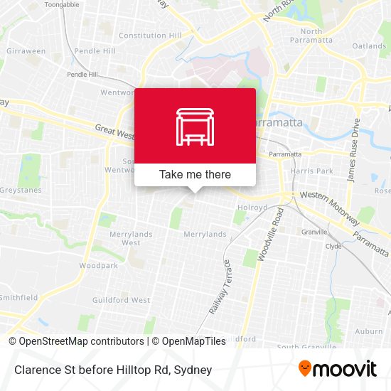 Clarence St before Hilltop Rd map