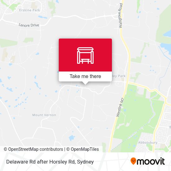 Delaware Rd after Horsley Rd map